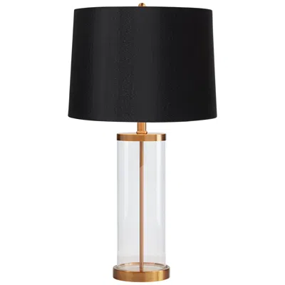 360 Lighting 26" Gold And Glass Fillable Table Lamp With Black Shade