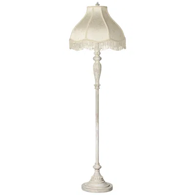 360 Lighting 60" Scallop Shade Antique White Traditional Floor Lamp
