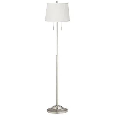 360 Lighting Abba 66" Beige Drum Twin Pull Chain Floor Lamp
