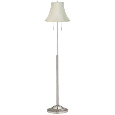 360 Lighting Abba 66" Creme Bell And Nickel Pull Chain Floor Lamp