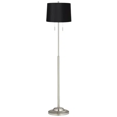 360 Lighting Abba 66" High Black Drum Twin Pull Chain Floor Lamp