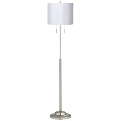 360 Lighting Abba 66" High White Ivory Twin Pull Chain Floor Lamp