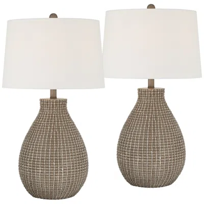 360 Lighting Adelyn 28" High Natural Beige Gourd Table Lamp Set Of 2