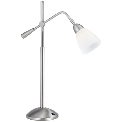 360 Lighting Adjustable Height Modern Brushed Nickel Table Lamp