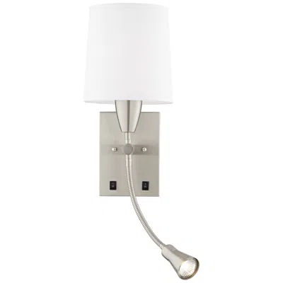 360 Lighting Aoife 17" High Brushed Nickel Wall Sconce With Reading Light