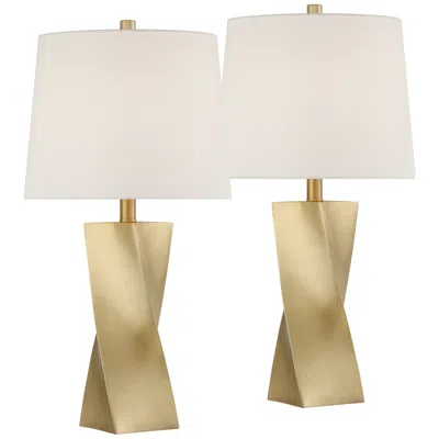 360 Lighting Arabella 25" Modern Gold Geometric Table Lamps Set Of 2