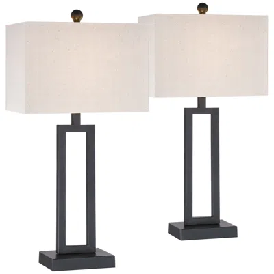 360 Lighting Aston 26" Open Rectangle Black Modern Lamps Set Of 2