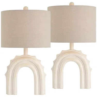 360 Lighting Attica 20 1/2" High Ivory Coastal Arch Accent Table Lamp Set Of 2