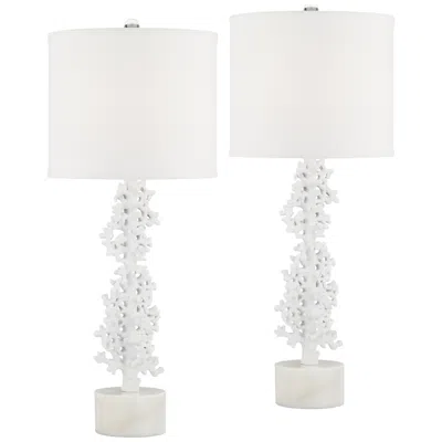360 Lighting Avery 29 1/2" White Faux Coral Table Lamps Set Of 2