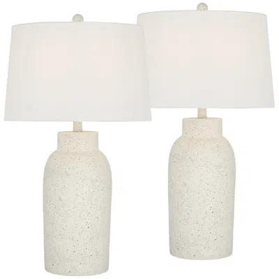 360 Lighting Beatty 27 1/2" Faux White Sandstone Table Lamps Set Of 2