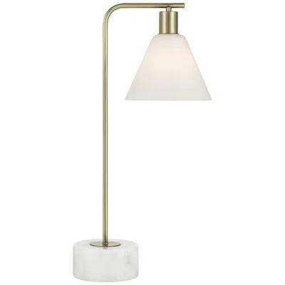 360 Lighting Bella 24 1/2" High Brass And Marble Arc Table Lamp With Dimmer