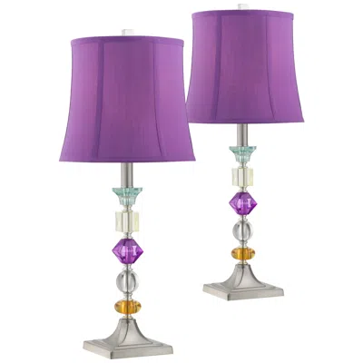 360 Lighting Bijoux Modern 25 1/2" High Purple Table Lamps Set Of 2
