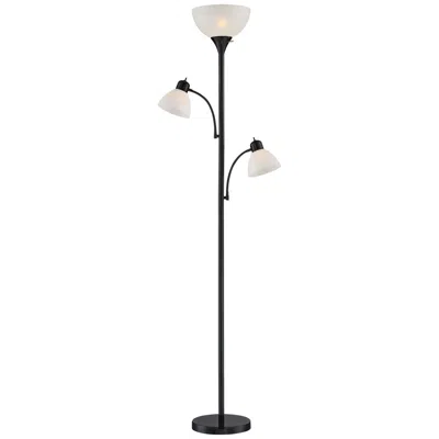360 Lighting Bingham 71 1/2" Black Tree Torchiere 3-light Floor Lamp