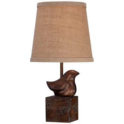360 Lighting Bird Moderne 15 1/2" Crackle Finish Small Accent Lamp In Brown
