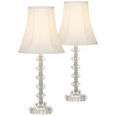 360 Lighting Bohemia 21" Clear Stacked Glass Table Lamps Set Of 2