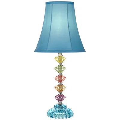 360 Lighting Bohemian Blue 21" High Stacked Glass Table Lamp