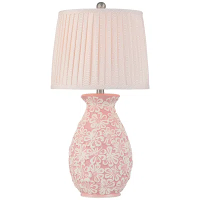 360 Lighting Buttercup 25" High Pink And White Flowers Ceramic Table Lamp