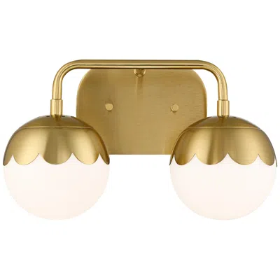 360 Lighting Camila 14" Wide Antique Brass 2-light Modern Bath Light