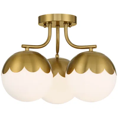 360 Lighting Camila 16" Wide Antique Brass 3-light Ceiling Light