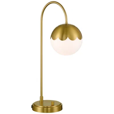 360 Lighting Camila 25" Antique Brass Globe Lamp With Usb And Outlet