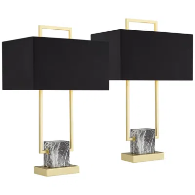 360 Lighting Carl 24 3/4" Black And Gold Modern Table Lamps Set Of 2