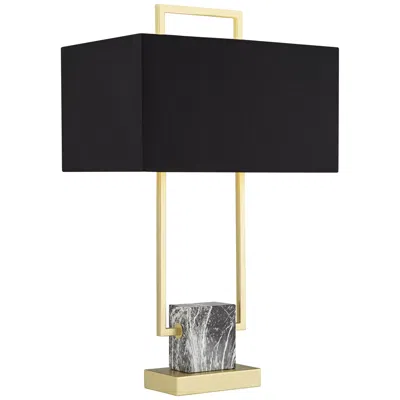 360 Lighting Carl 24 3/4" Black And Gold Rectangle Table Lamp