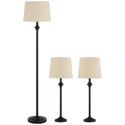 360 Lighting Carter Bronze Floor And Table Lamps Set Of 3