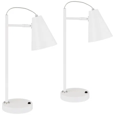 360 Lighting Chase 23" High White Modern Usb Desk Lamps Set Of 2