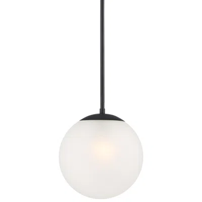 360 Lighting Ciana 10" Wide Black And Frosted Globe Glass Mini Pendant
