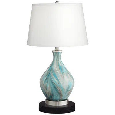 360 Lighting Cirrus 22" High Vase Table Lamp With Black Marble Riser