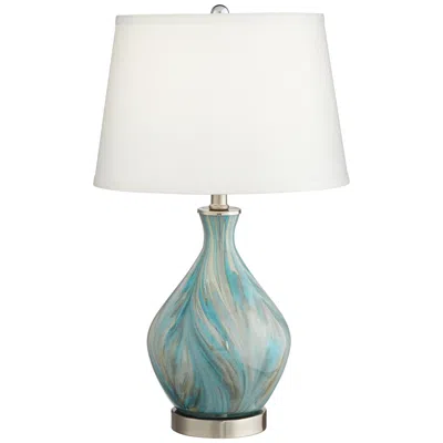360 Lighting Cirrus Art Glass Vase Accent Table Lamp With Table Top Dimmer