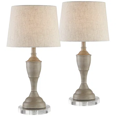 360 Lighting Claude 22" High Beige Accent Lamps With Acrylic Risers