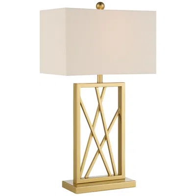 360 Lighting Claudia 26 1/2" High Modern Square Gold Table Lamp