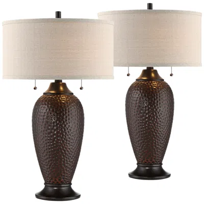 360 Lighting Cody 26" Bronze Table Lamps Set Of 2 With Smart Sockets