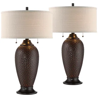 360 Lighting Cody 26" Hammered Oiled Bronze Table Lamps Set Of 2