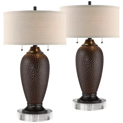 360 Lighting Cody 27 1/2" Bronze Table Lamps Set With Acrylic Risers