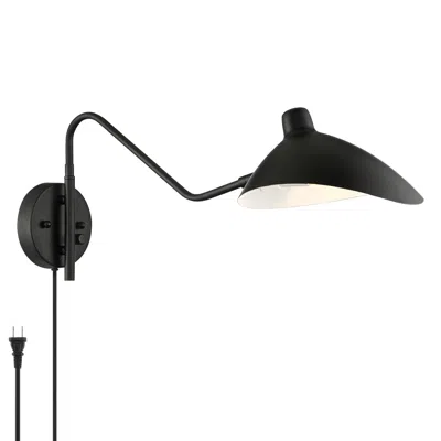 360 Lighting Colborne Black Finish Plug-in Swing Arm Modern Wall Lamp