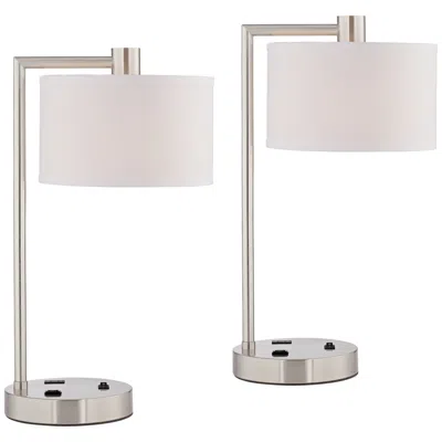 360 Lighting Colby 21" Usb Desk Lamps Set Of 2 With Smart Sockets