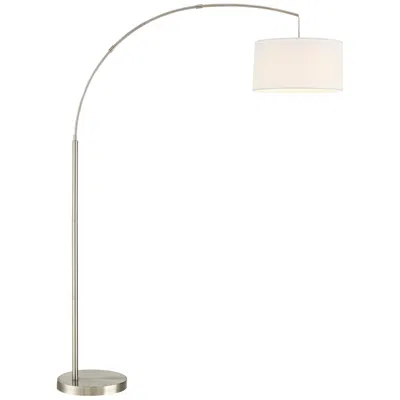 360 Lighting Cora 72" Brushed Nickel Arc Floor Lamp With Smart Socket