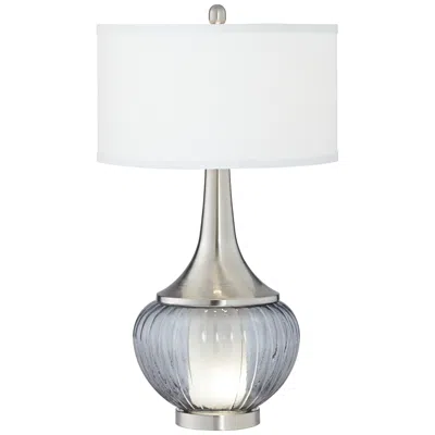 360 Lighting Courtney Ribbed Glass Night Light Lamp With Table Top Dimmer