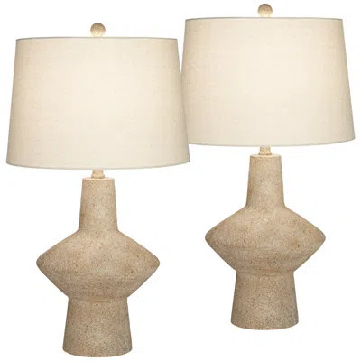 360 Lighting Cozumel 26 3/4" Rustic Beige Modern Table Lamps Set Of 2