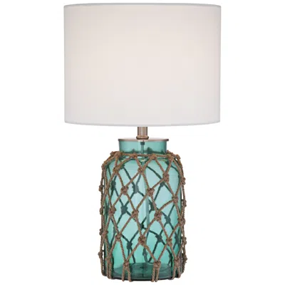 360 Lighting Crosby 22 1/2" Rope And Bottle Glass Lamp With Dimmer