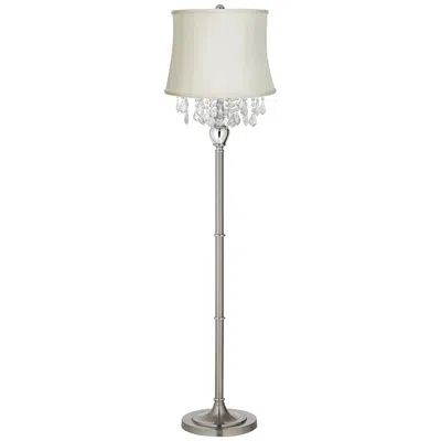 360 Lighting Crystals 62 1/2" High Creme And Brushed Nickel Floor Lamp