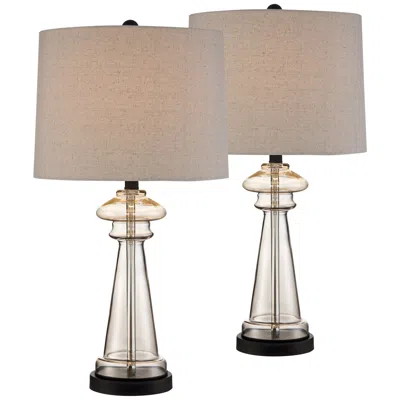 360 Lighting Dalia 27" Champagne Glass Table Lamps Set Of 2