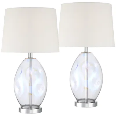 360 Lighting Daniella 24 3/4" High Clear Iridescent Glass Table Lamp Set Of 2
