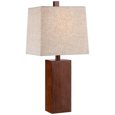 360 Lighting Darryl 23" High Wood Finish Rectangular Table Lamp