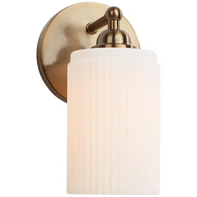 360 Lighting David 9 1/2" High Gold And White Glass Wall Sconce