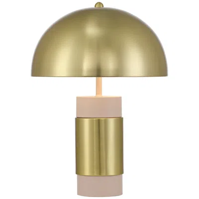 360 Lighting Delia 16" High Antique Brass Mushroom Accent Table Lamp