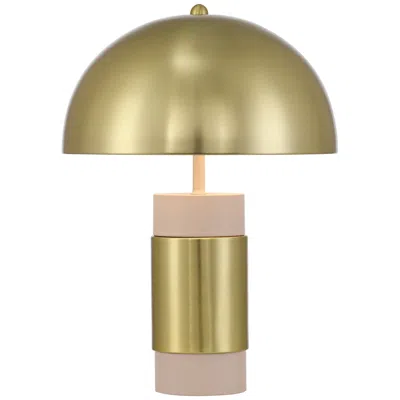 360 Lighting Delia 16" High Antique Brass Mushroom Accent Table Lamp With Dimmer