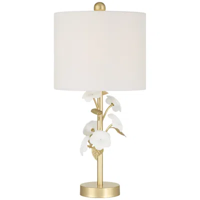 360 Lighting Descanco 21" High Gold And White Flower Table Lamp